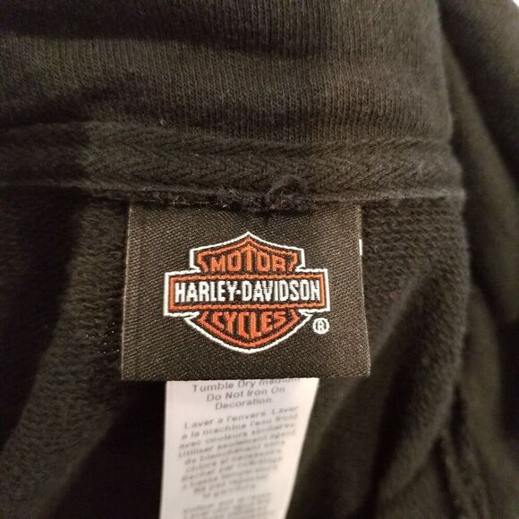 Harley-Davidson Women Zip Up Sweatshirt Jacket Sz M Black Honolulu Back - Picture 6 of 7